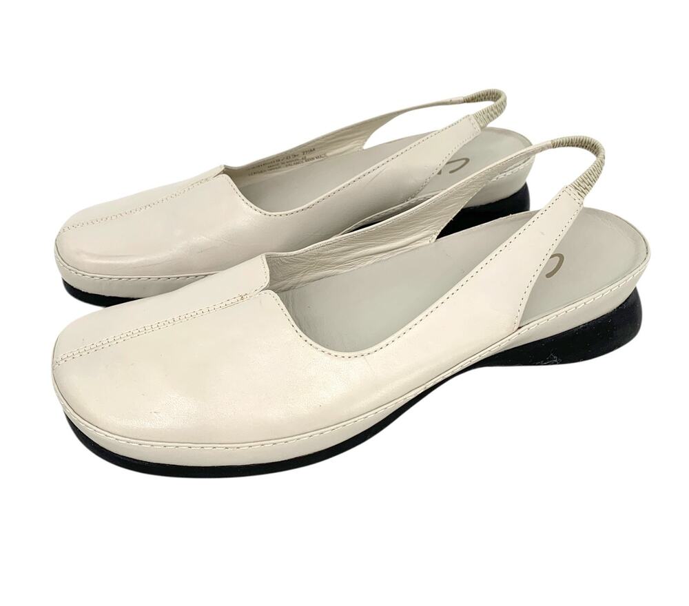 Clarks Slingback Slip-on Leather Low Gumsole Womens 7.5 M made in Brazil